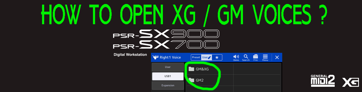 Find XG/GM Voice on PSR SX900 / PSR SX700